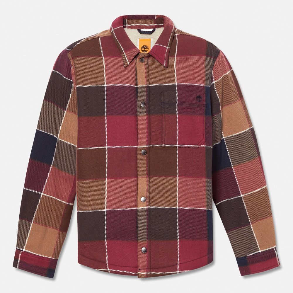 MUŠKA JAKNA SHERPA LINED PLAID OVERSHIRT