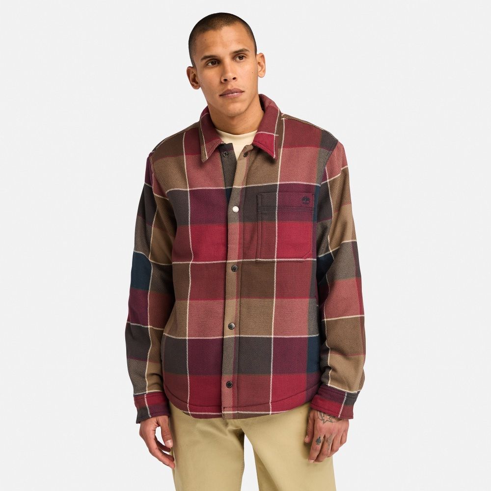 MUŠKA JAKNA SHERPA LINED PLAID OVERSHIRT