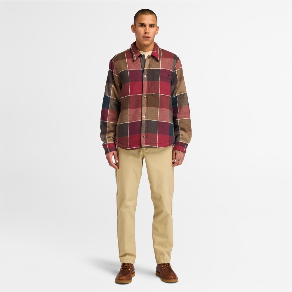 MUŠKA JAKNA SHERPA LINED PLAID OVERSHIRT