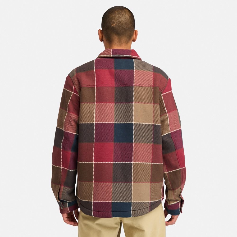 MUŠKA JAKNA SHERPA LINED PLAID OVERSHIRT
